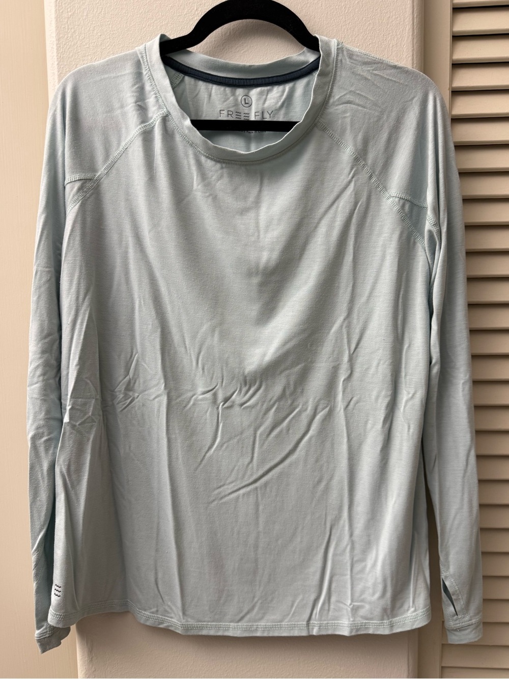 Free Fly Apparel Women’s Long Sleeve Crew in Pale Blue